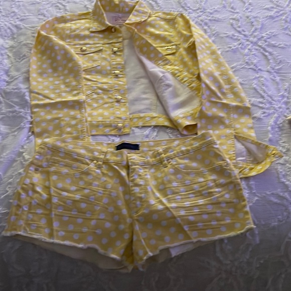 Juicy Couture Other Yellow And White Polka Dot Shorts And Jacket